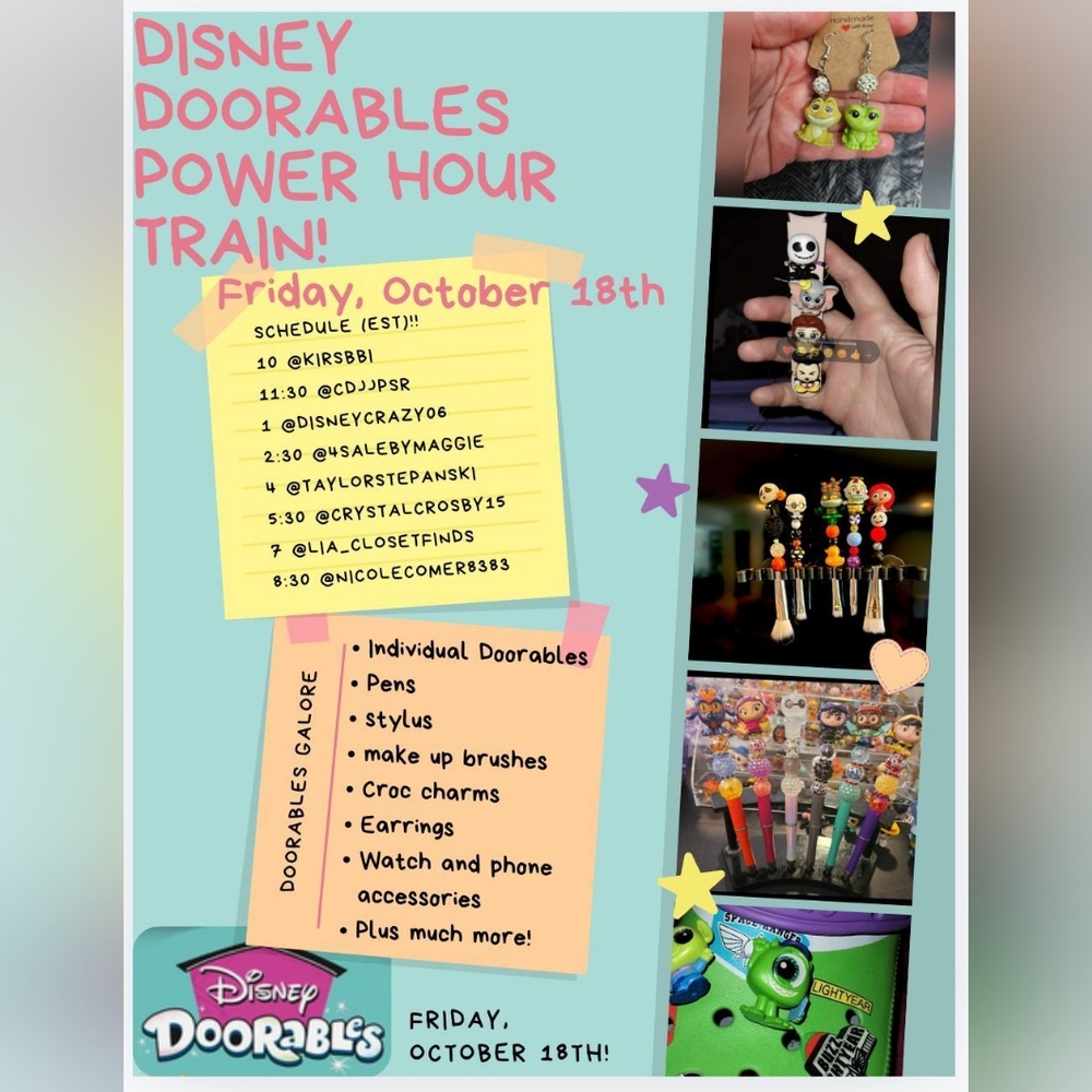 🚂 10/18 2:30PM  DISNEY DOORABLES TRAIN🚃
